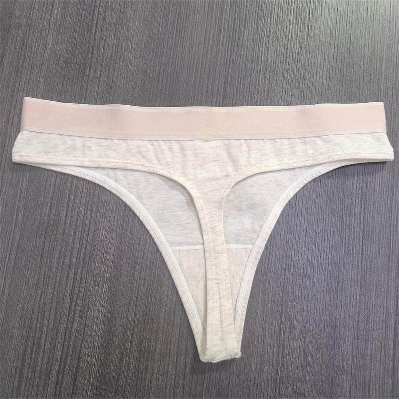 Personalice la ropa interior de tanga con espalda en T para niña de algodón transpirable con logotipo (4)