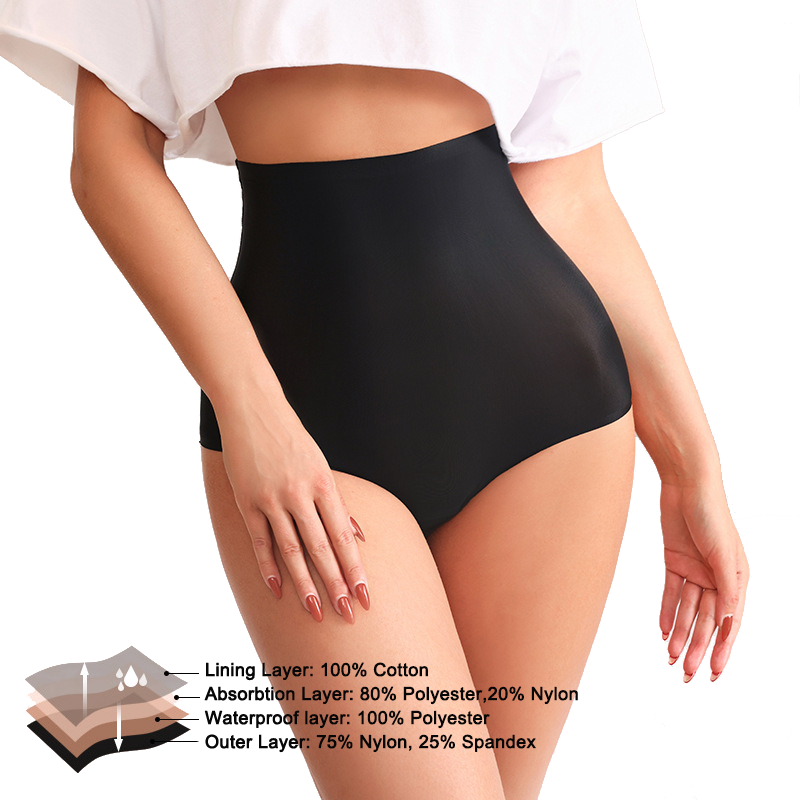 Silné absorpčné 4 vrstvy nepriepustné menštruačné nohavičky s nízkym vyvýšením (1)