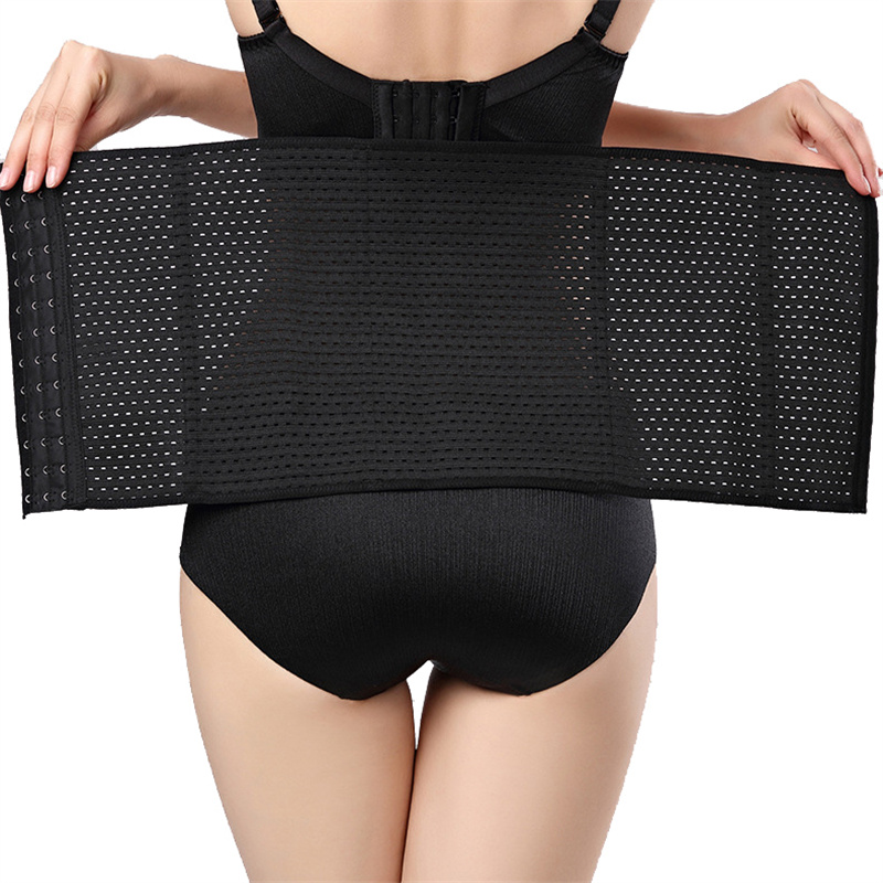 Breathable and tight fitting belly control slimming belt compression waist trainer (3)