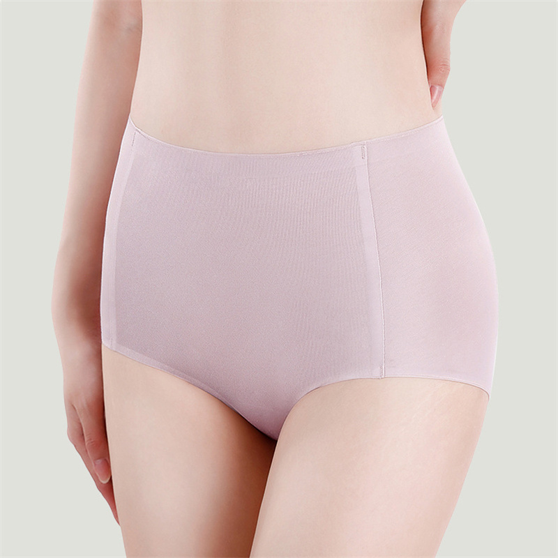 Comfortable 60S modal underwear with cotton crotch high rise women's seamless briefs (1)