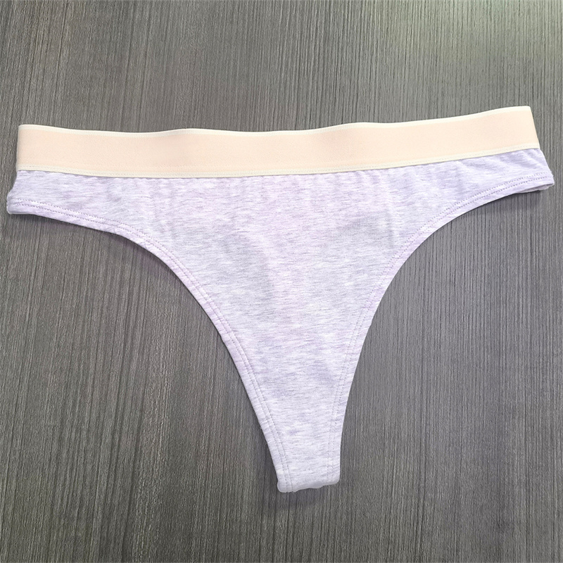 Customize logo breathable cotton young girl's t back thong underwear (2)