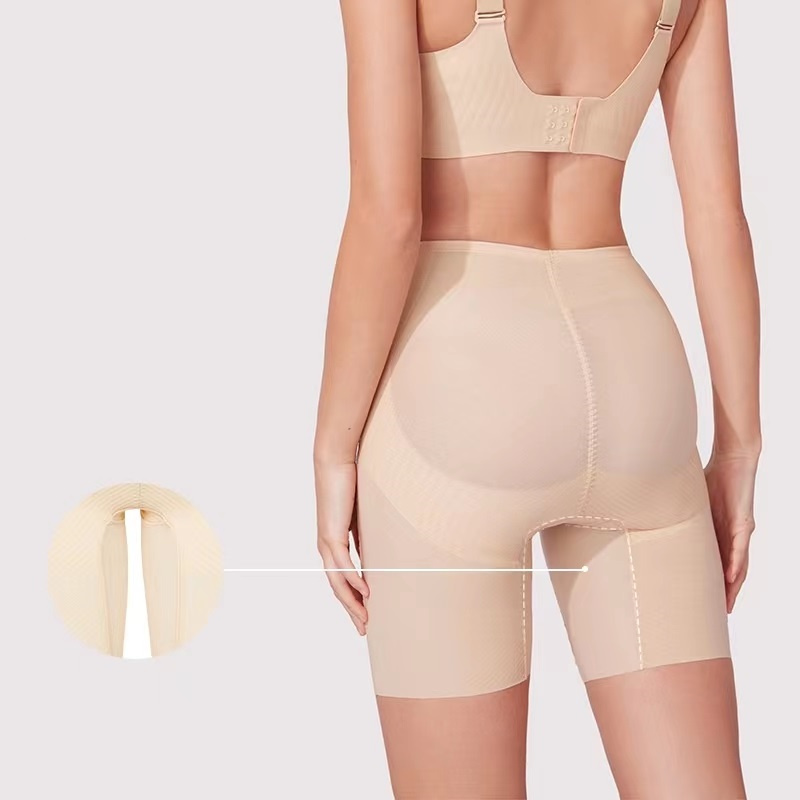High elastic tummy control high waisted knitted slimming shaper shorts (4)