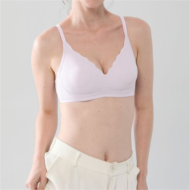 Soft nylon elastane push up bra young lady's seamless wire-free bras (3)